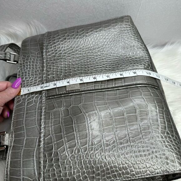 Liz Claiborne Crocodile Pewter Tote Bag - Picture 12 of 12